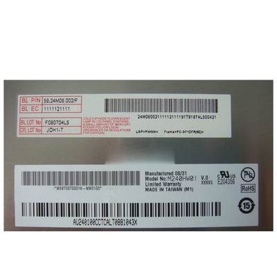สัญญาณ VGA DVI LVDS / 30 ขา 24 นิ้วจอ LCD 1080P G240HW01 V0