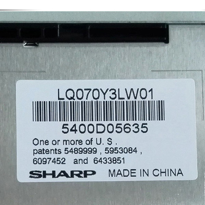 LQ070Y3LW01 หน้าจอ LCD TFT ขนาด 7.0 นิ้ว RGB 800x480 สำหรับอุปกรณ์อุตสาหกรรม