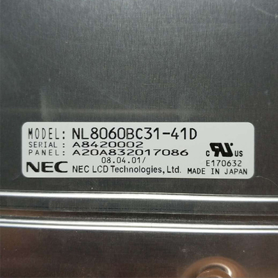 หน้าจอ LCD ขนาด 12.1 นิ้ว 82ppi NL8060BC31-41D สำหรับแผงจอ LCD tft อุตสาหกรรมสำหรับความคมชัด