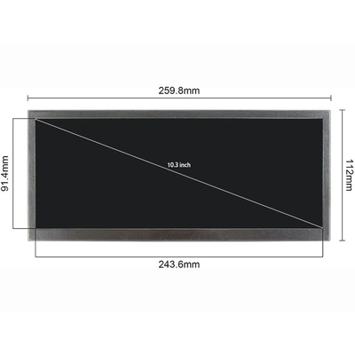 10.3 นิ้วบาร์จอแสดงผล LCD 1920x720 HSD103KPW2-A10 โมดูล IPS สำหรับ LCD รถยนต์