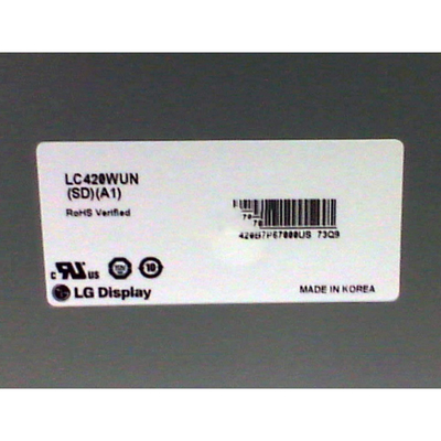 LC420WUN-SDA1 ผนังวิดีโอ LCD ขนาด 42 นิ้ว ปกติส่งสัญญาณสีดำ