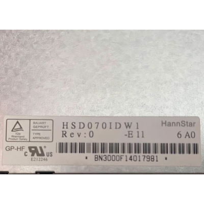 HSD070IDW1-E11 แผงหน้าจอแสดงผล LCD ขนาด 7.0 นิ้วสำหรับจอแสดงผลยานยนต์