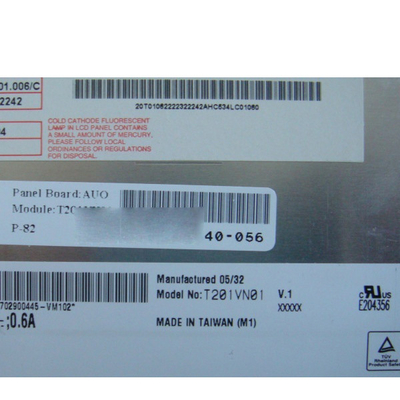 20.1 นิ้ว 640*480 T201VN01 V1 39PPI แผ่นจอ LCD