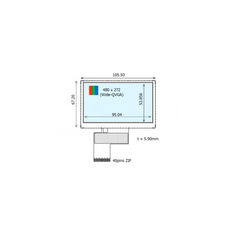 COM43T4N95VLC 4.3 นิ้ว 480*272 500 cd/m2 แผ่นจอ LCD