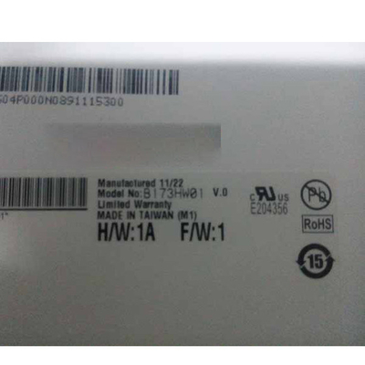 300 Cd/M² จอภาพแล็ปท็อป LED 17.3 '' B173HW01 V0 หน้าจอแสดงผลแล็ปท็อป
