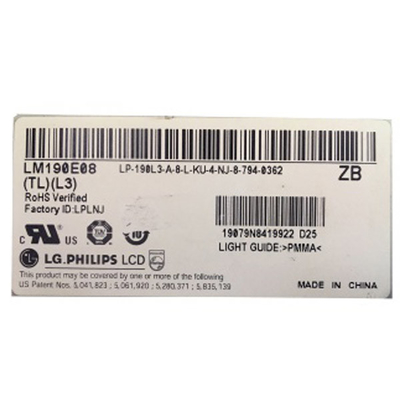 ราคาดี LM190E08-TLL3 19.0 นิ้ว 1280 * 1024 แพนล์โมดูล LCD ออนไลน์