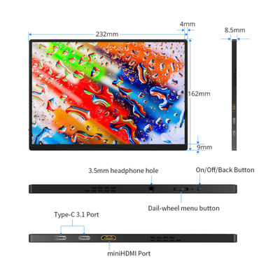ราคาดี จอ LCD สำหรับเล่นเกมขนาด 10.5 นิ้ว 1920*1280 IPS, จอแสดงผล C-port สำหรับคอมพิวเตอร์ โทรศัพท์ สวิตช์ PS5, ผู้ผลิตอุปกรณ์ดั้งเดิมสำหรับแล็ปท็อป, จอแสดงผลแบบพกพา ออนไลน์